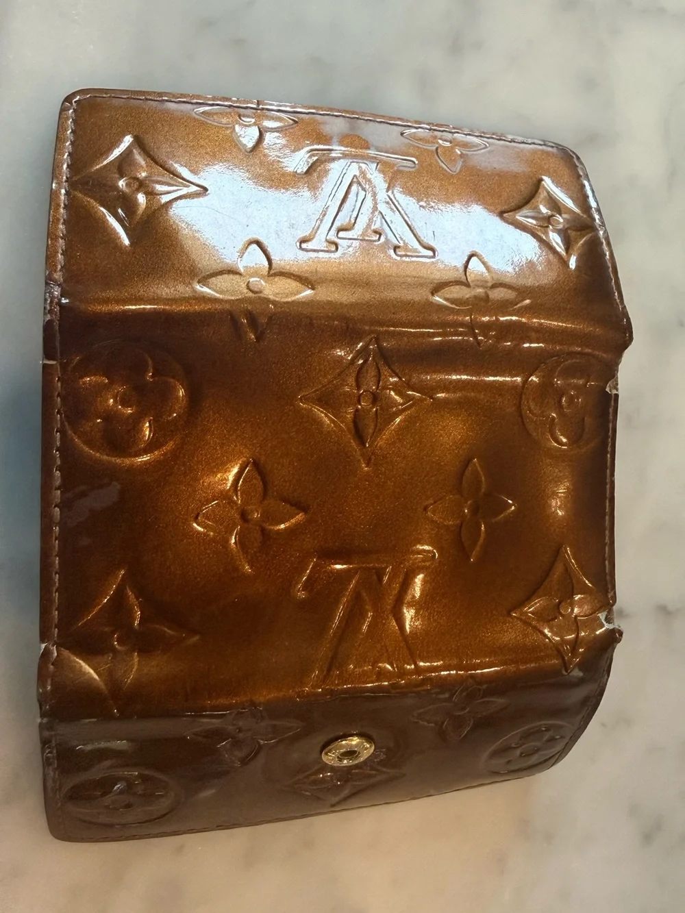 Louis Vuitton Brown/Copper Vernis Embossed Key Holder